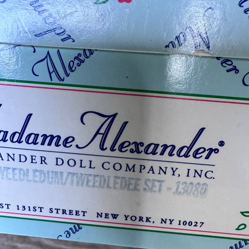 Madame Alexander Tweedle Dum Tweedle Dee Set 13280 Alice Wonderland 8in MIB Tags - Picture 8 of 9